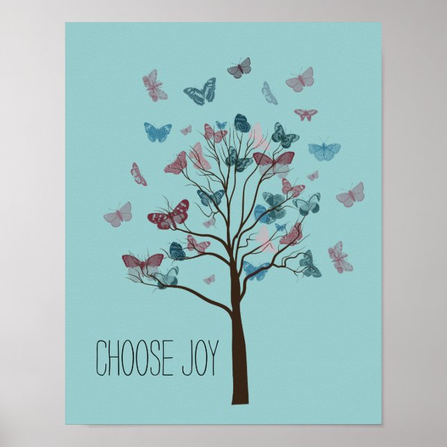 Affiches Choisissez l'arbre Joy Butterflies (Devant)