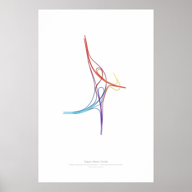 Affiches Chorégraphie des échangeurs : Calgary, AB, CA (Devant)
