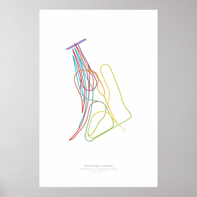 Affiches Chorégraphie des échangeurs : Detroit, MI, US (Devant)