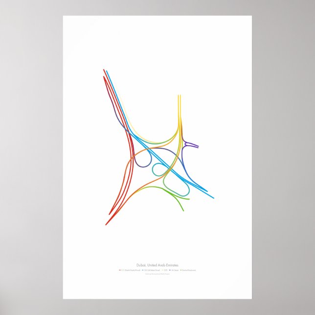 Affiches Chorégraphie des échangeurs : Dubaï, Émirats arabe (Devant)