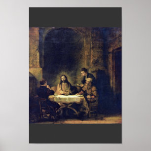 Affiches Christ À Emmaüs Par Rembrandt Harmensz. Van Rijn
