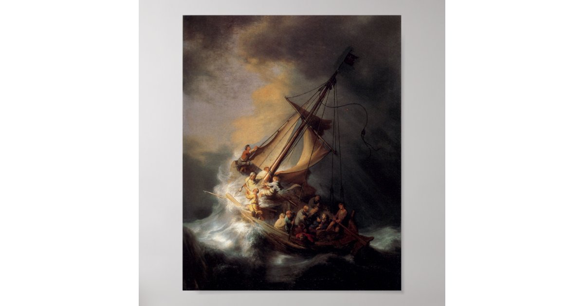 Affiches Christ Dans La Tempête Sur La Mer De Galilée | Zazzle.fr