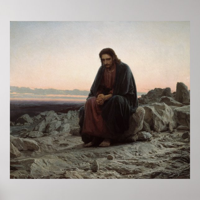 Affiches Christ dans le désert (Devant)