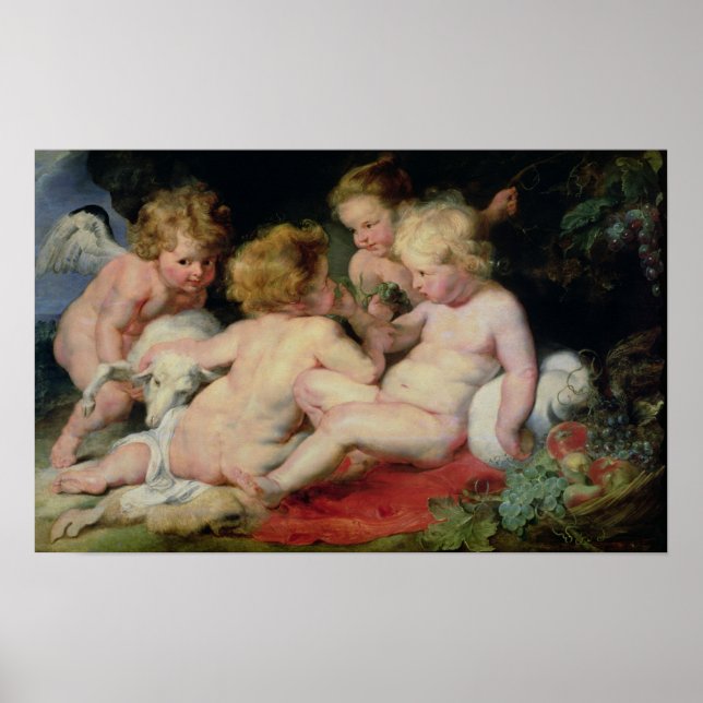 Affiches Christ enfant avec Jean le Baptiste et deux (Devant)