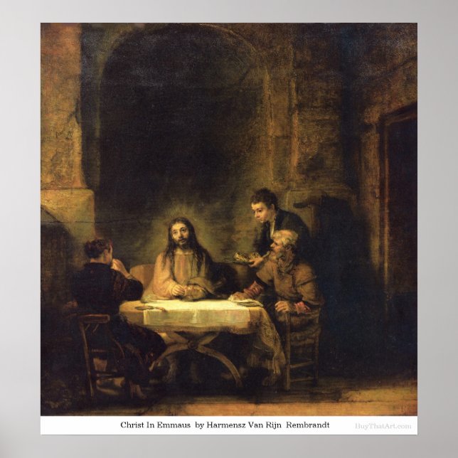 Affiches Christ In Emmaus par Harmensz Van Rijn Rembrandt (Devant)
