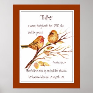 Affiches Christian Mother Scripture Proverbes 31 Aquarelle