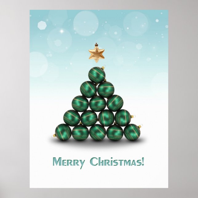 Affiches Christmas Balls in Tree Shape (Devant)