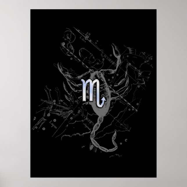 Affiches Chrome comme Scorpio Zodiac Symbole sur Hevelius (Devant)
