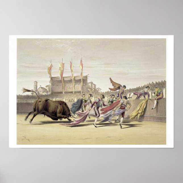 Affiches Chulos Playing the Bull, 1865 (litho couleur) (Devant)