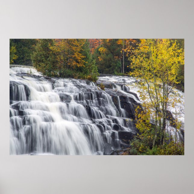 Affiches Chute de Bond en automne près de Paulding, Michiga (Devant)