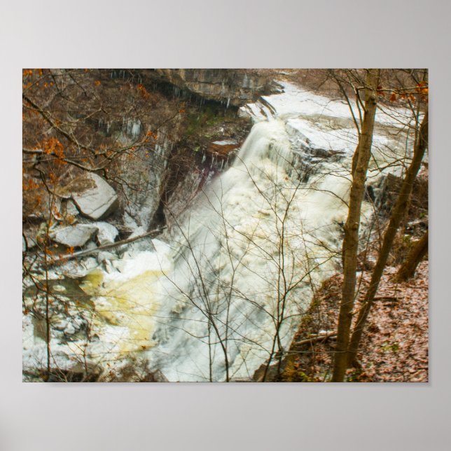 Affiches Chutes de Brandywine en hiver, Ohio (Devant)