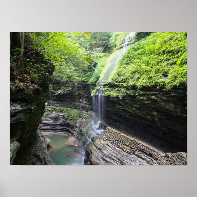 Affiches Chutes de Rainbow, parc d'État de Watkins Glen, Ne (Devant)