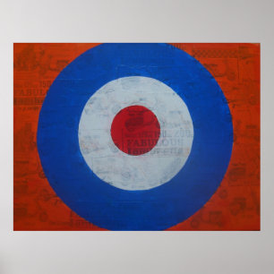 Affiches Cible de mod avec l'arrière - plan de scooter