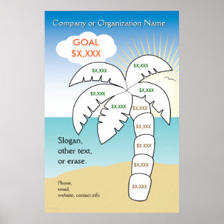 Affiches Cible de vacances Palm Tree