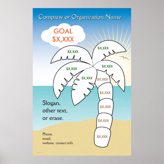 Affiches Cible de vacances Palm Tree (Devant)