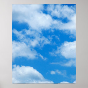 Affiches Ciel bleu nuages blancs Ciel céleste Arrière - pla