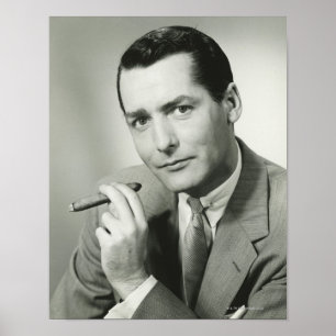 Affiches Cigare de tabagisme d'homme d'affaires