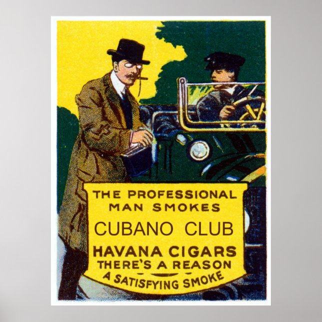 Affiches Cigares Club Cubano vintages (Devant)