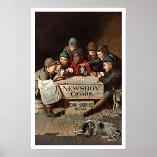 Affiches Cigares Newsboy, 1894. Publicité ancienne