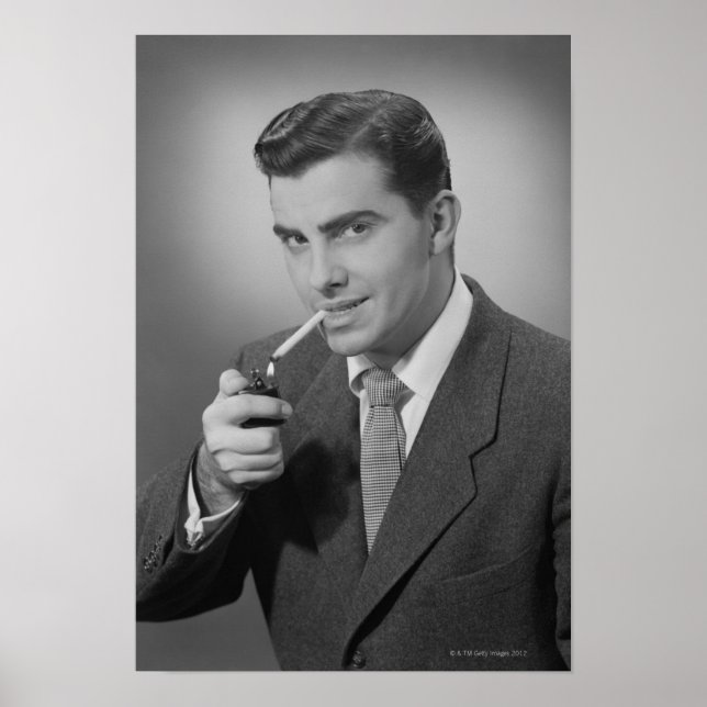 Affiches Cigarette Homme Éclairage (Devant)