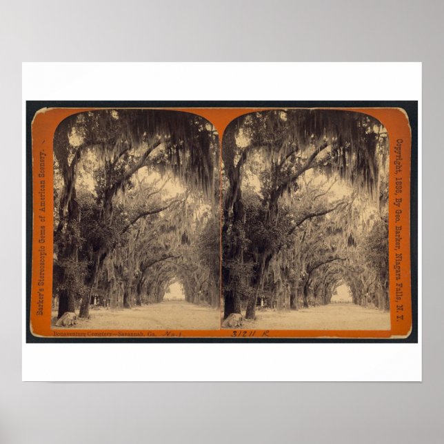 Affiches Cimetière Bonaventure, Savannah, Ga c. 1887 (Devant)