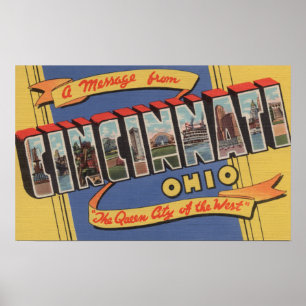 Affiches Cincinnati, Ohio - Scènes de grandes lettres 2