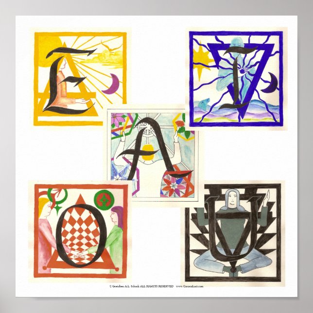 Affiches Cinq éléments et des vowels (Devant)