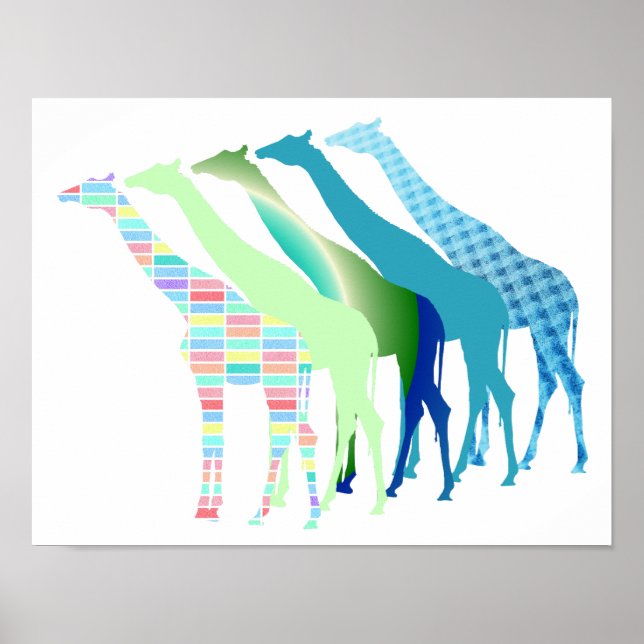 Affiches Cinq Giraffes Design 1 (Devant)