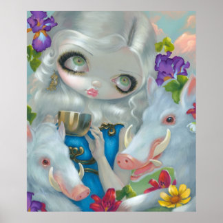 Affiches Circe and the Swine ART PRINT big eye fantasy