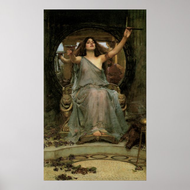 Affiches Circe Offering the Cup to Ulysses par JW Waterhous (Devant)