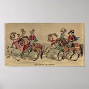 Affiches Circus Procession Riders on Horseback