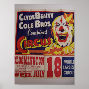 Affiches Cirque, Théâtre rétro 'Clyde Beatty et Cole Bros'