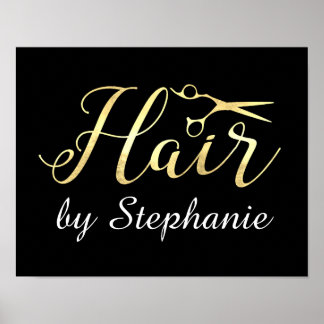 Affiches Ciseaux en or Scissors Coiffeur Salon de Coiffure