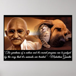 Affiches Citation animale de Gandhi