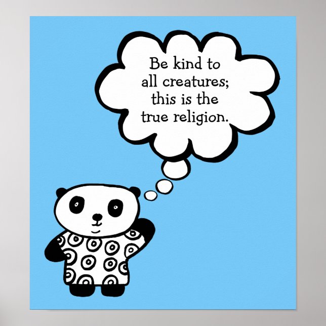 Affiches Citation bouddhiste Pandy le Panda Sois Gentil (Devant)