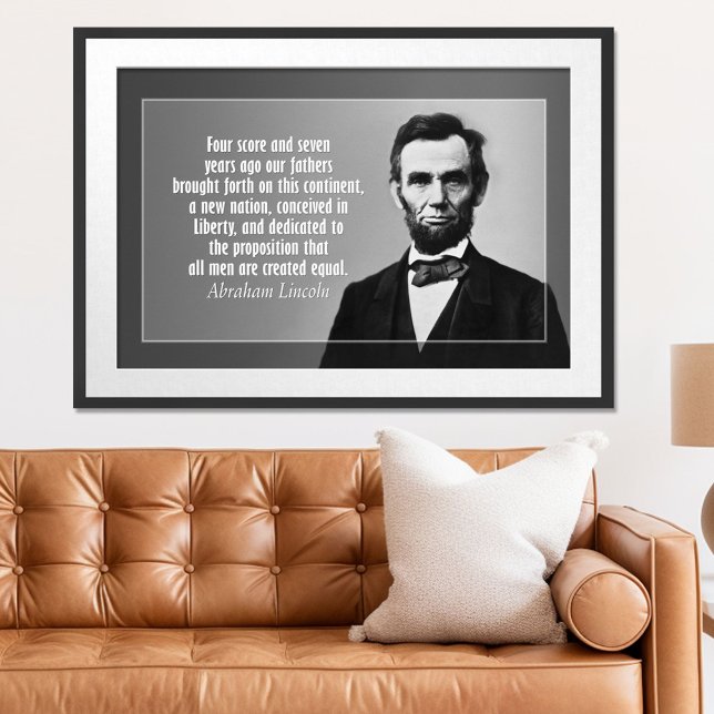 Affiches Citation d'Abraham Lincoln - Gettysburg Adresse (Patriotic Poster)