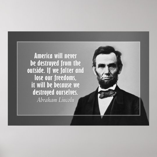 Affiches Citation D Abraham Lincoln Sur L Amerique Zazzle Fr