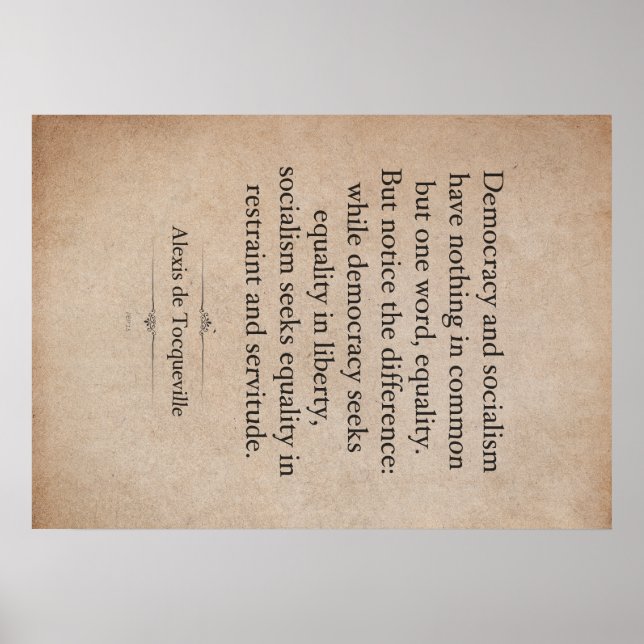 Affiches Citation d'Alexis de Tocqueville (Devant)