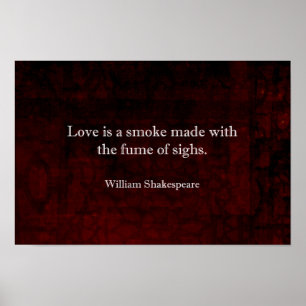 Affiches Citation d'AMOUR de William Shakespeare Romeo et