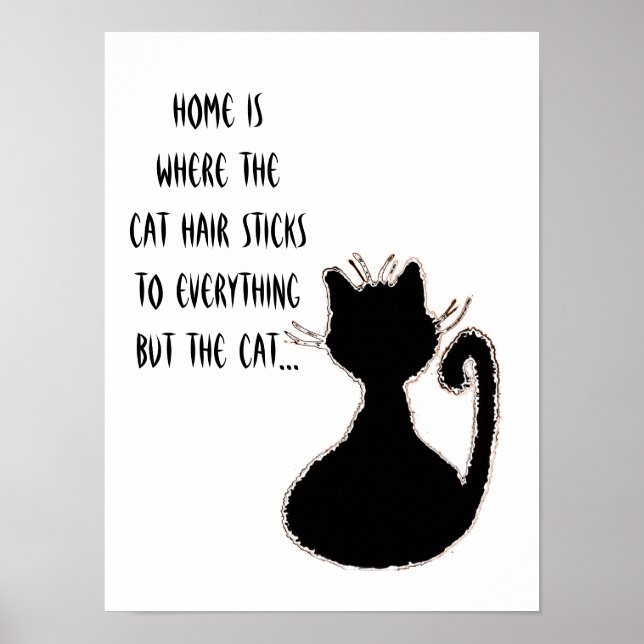 Affiches Citation de chats amusante Cat mignonne Cat noir S (Devant)