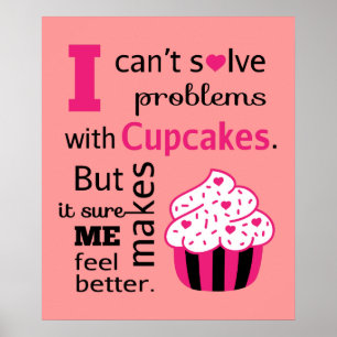 Affiches Citation de Cupcake mignonne, Bonheur