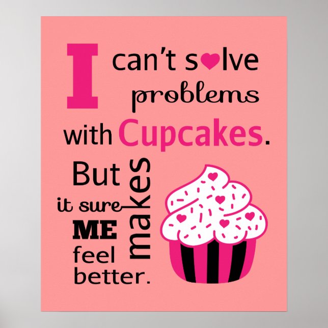 Affiches Citation de Cupcake mignonne, Bonheur (Devant)