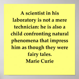 Affiches citation de curie de marie de Madame