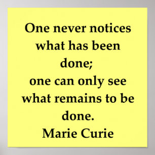 Affiches citation de curie de marie de Madame