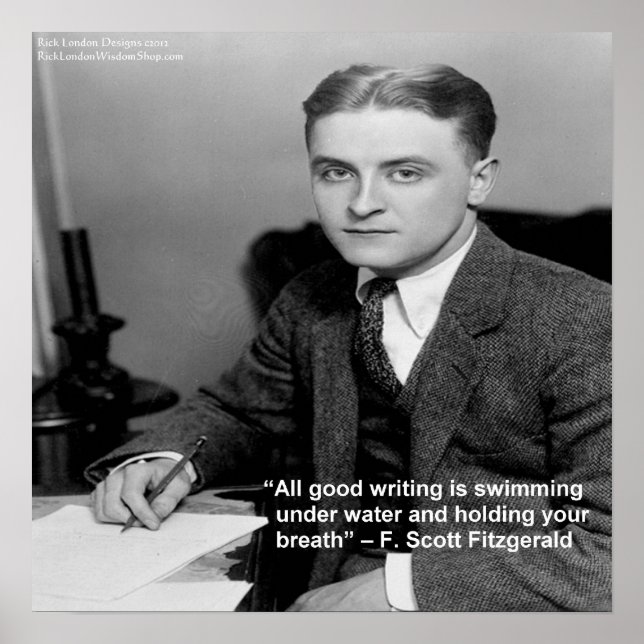 Affiches « Citation de F Scott Fitzgerald sur la "bonne écr (Devant)