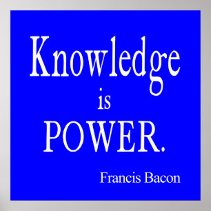 Affiches Citation de Francis Bacon Connaissance est pouvoir