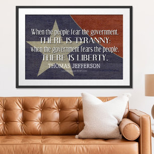 Affiches Citation de Jefferson sur la liberté et la tyranni