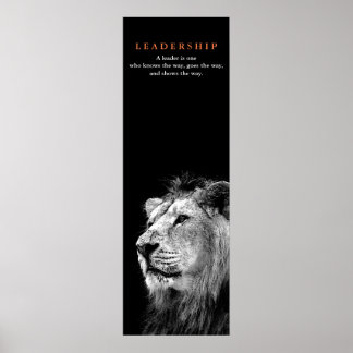 Affiches Citation de leadership motivationnel noir blanc Li
