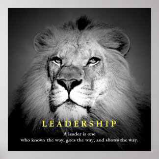 Affiches Citation de leadership motivationnel noir et blanc