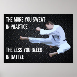 Affiches Citation de motivation de coup de pied de karaté p